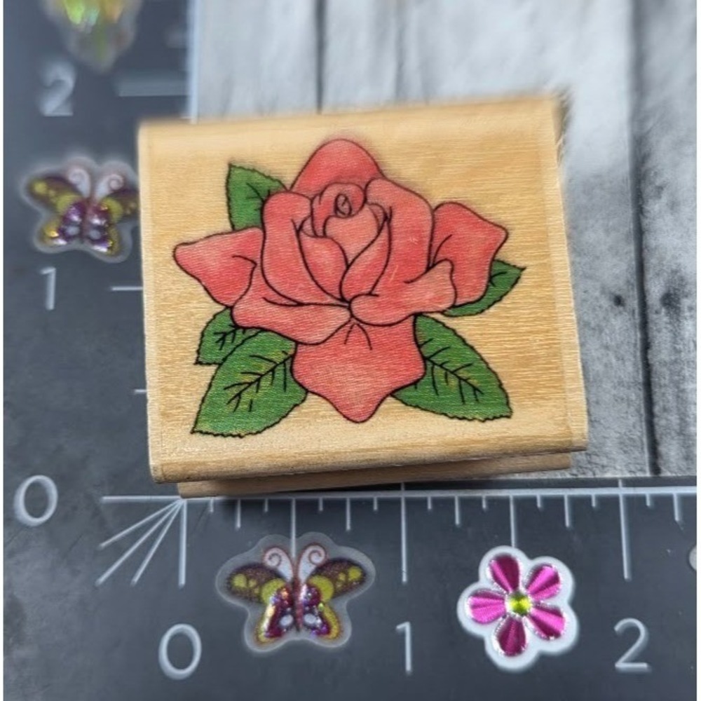 Stamp Affair Rose Flower L342 Detailed Rubber Stamp Wood #B81